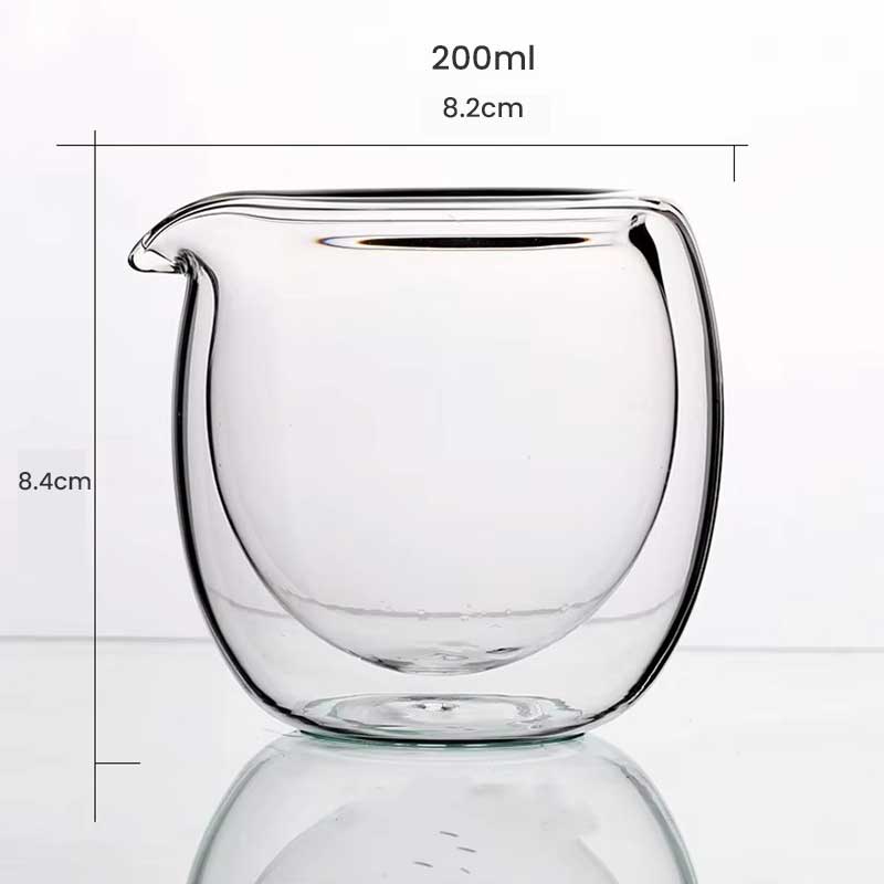 200ml Double Wall Glass Cup with Spout – Heat Resistant Borosilicate Glass for Tea or Tealight Candle