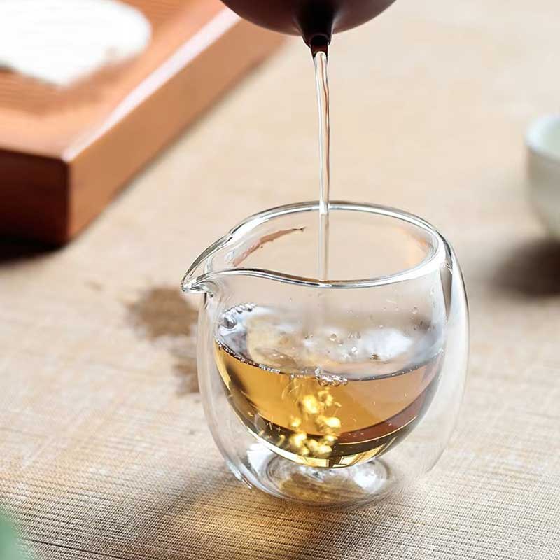 200ml Double Wall Glass Cup with Spout – Heat Resistant Borosilicate Glass for Tea or Tealight Candle