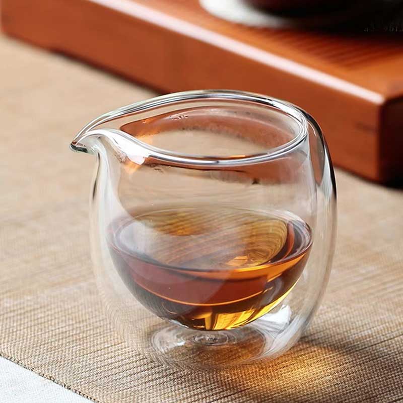 200ml Double Wall Glass Cup with Spout – Heat Resistant Borosilicate Glass for Tea or Tealight Candle