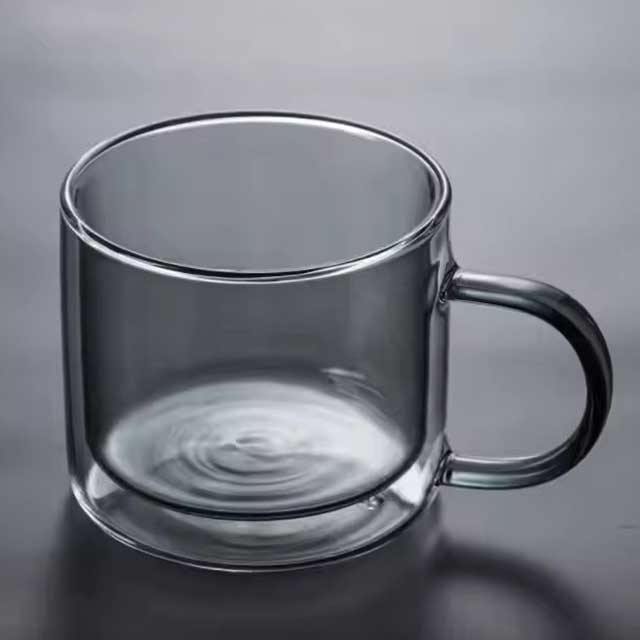 250ml Colorful Double Wall Glass Coffee Mug with Handle – Insulated Borosilicate Cup for Hot & Cold Drinks