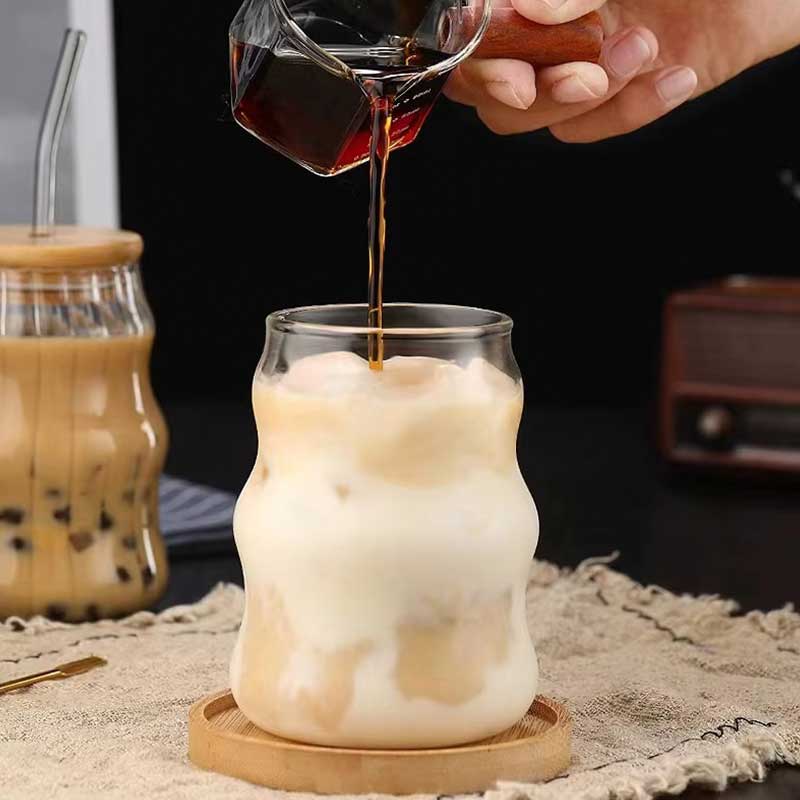 500ml Portable Glass Cup with Straw and Bamboo Lid – Ideal for Coffee, Milk, Juice, and Cold Drinks