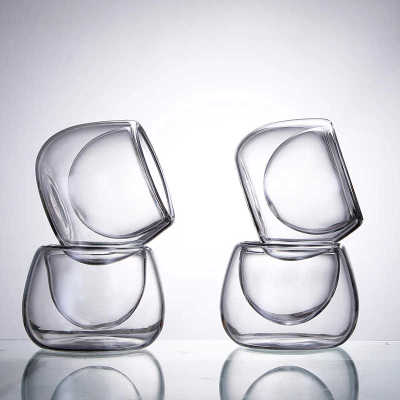 90ml Heat Resistant Double Wall Glass Cup – High Borosilicate Glass for Tea & Espresso