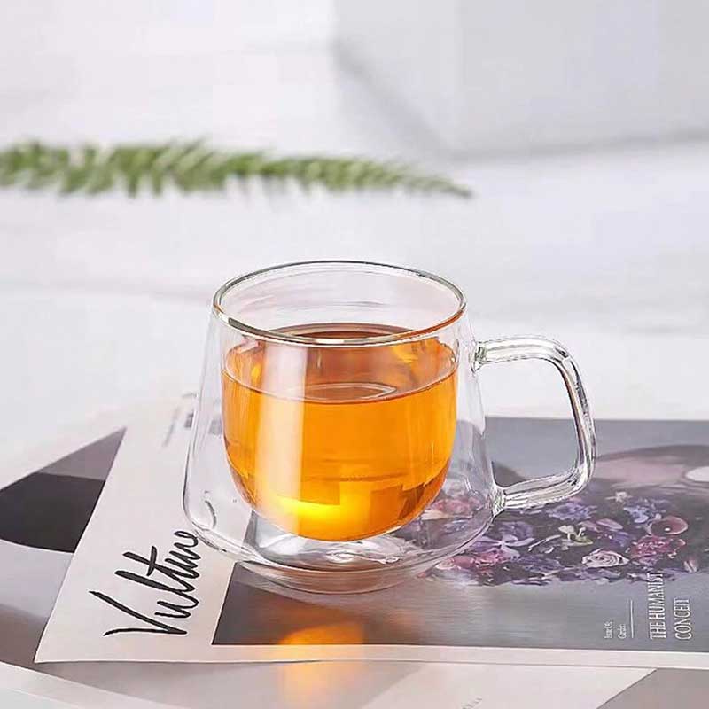 Double Layer Heat-Resistant Glass Cup – Insulated Clear Tumbler for Coffee, Water & Juice