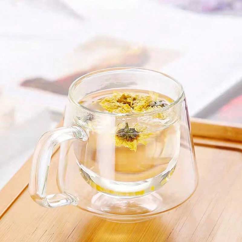 Double Layer Heat-Resistant Glass Cup – Insulated Clear Tumbler for Coffee, Water & Juice