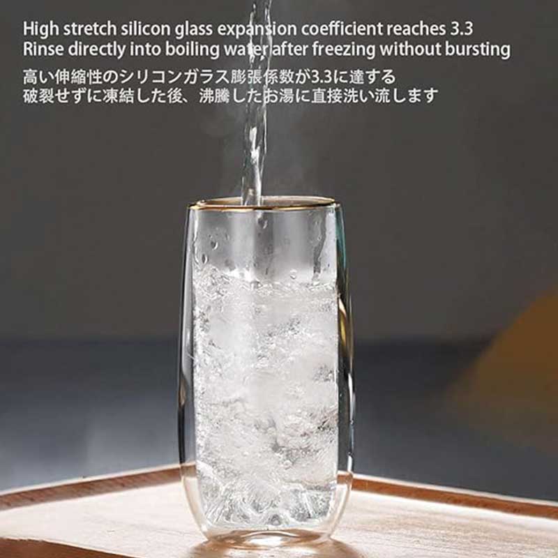 Double-Layer Mountain Viewing Glass – 300ml Heat-Resistant Beer, Wine & Milk Cup for Creative Bar Use