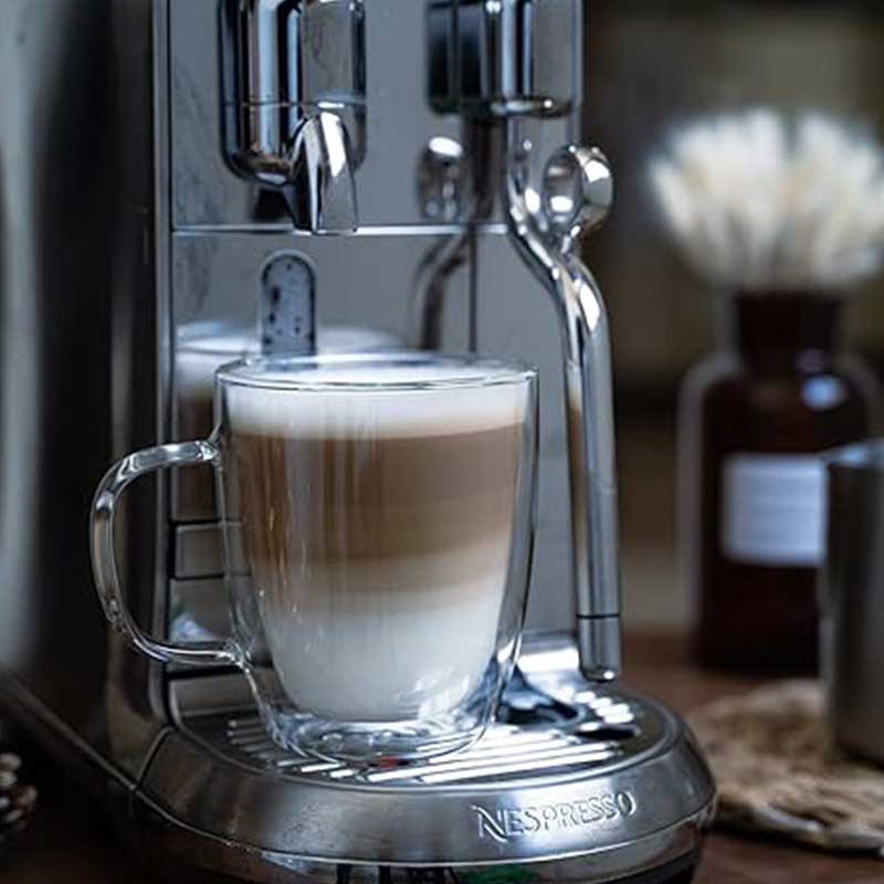 Double Wall Borosilicate Glass Coffee Mug with Handle – Insulated Clear Tea & Coffee Cup Gift Set