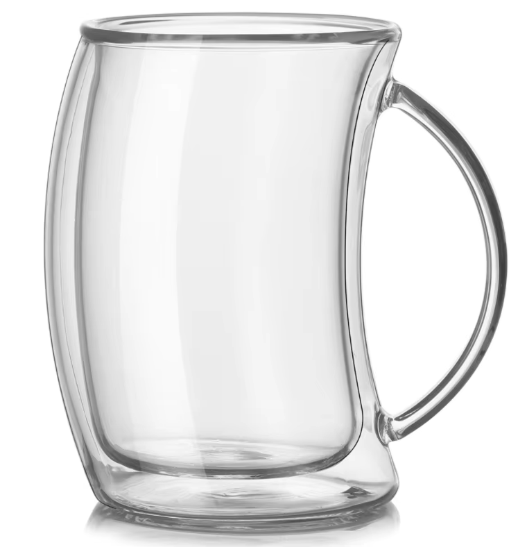 Caleo Collection Double Wall Glass Coffee Cups – Insulated Clear Mugs for Hot & Cold Beverages
