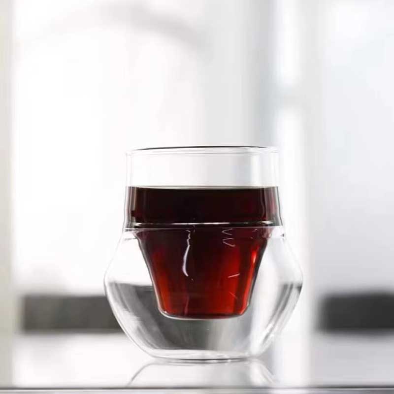 Hand-Blown Japan Style Double Wall Glass Mug – Clear Heat-Resistant Drinking Cup