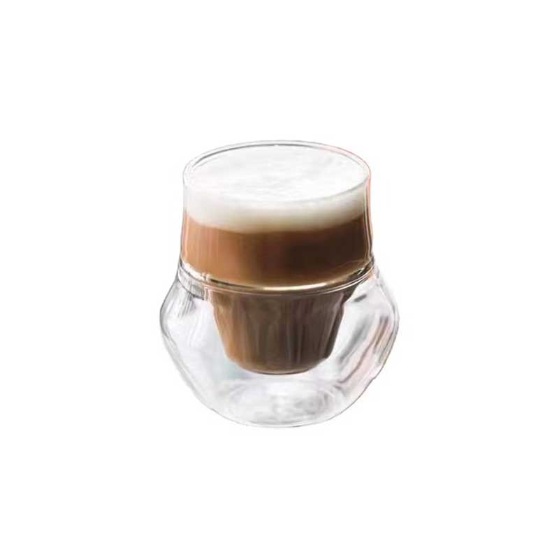 Hand-Blown Japan Style Double Wall Glass Mug – Clear Heat-Resistant Drinking Cup