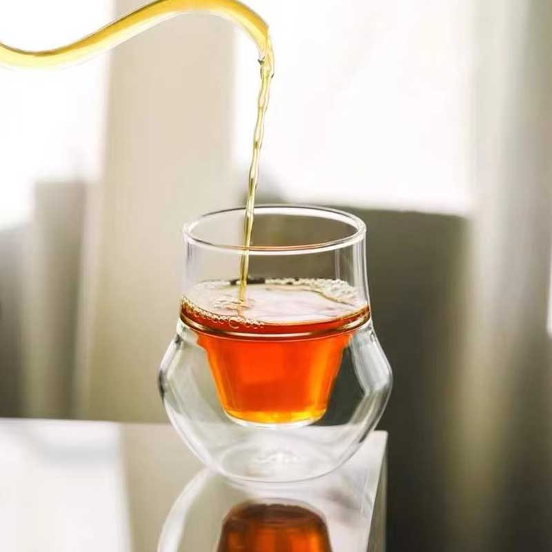 Hand-Blown Japan Style Double Wall Glass Mug – Clear Heat-Resistant Drinking Cup