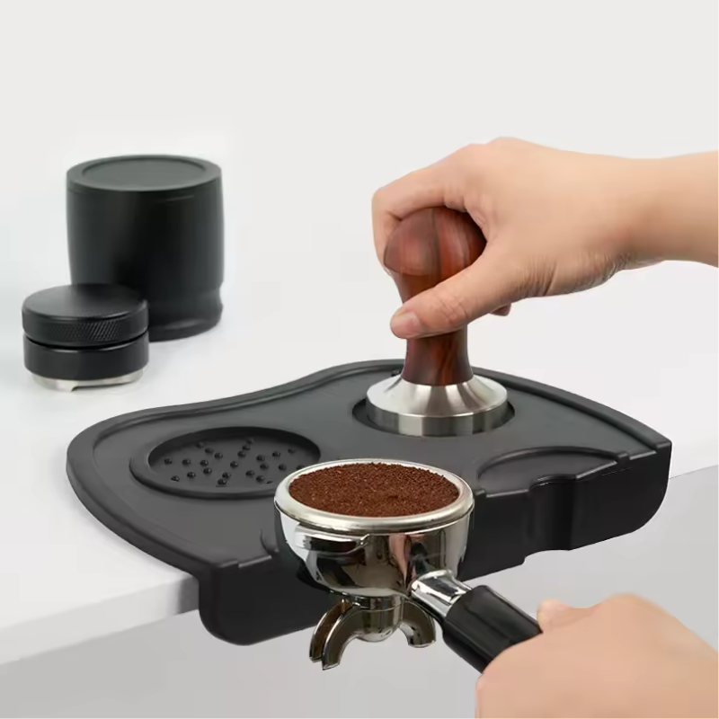 Silicone Coffee Tamper Mat – Anti-Skid Espresso Corner Pad for 51mm, 54mm, 58mm Tampers