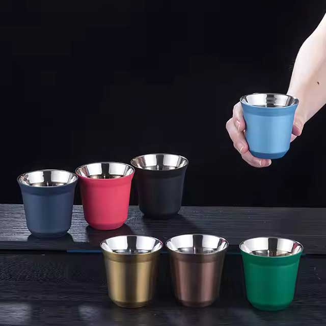 Wholesale Mini Double Wall Stainless Steel Coffee Cup Set – Insulated Metal Gift Cups at Low Price