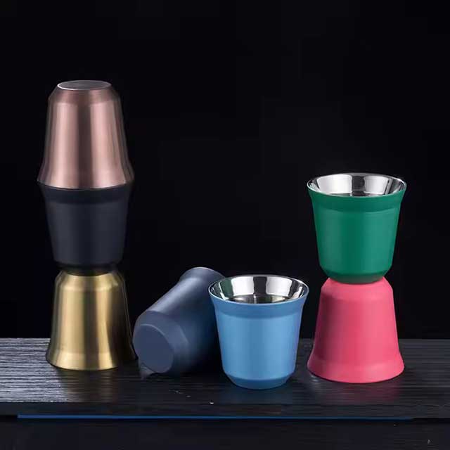 Wholesale Mini Double Wall Stainless Steel Coffee Cup Set – Insulated Metal Gift Cups at Low Price