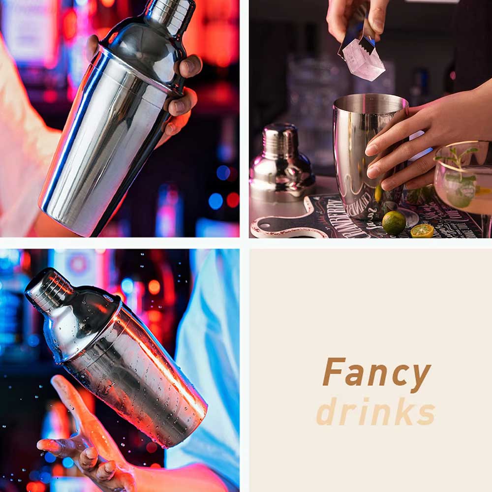 10-Piece Stainless Steel Bartender Kit with Stand
