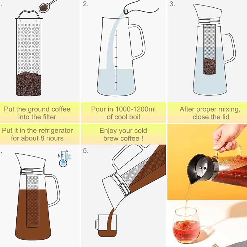 Glass Cold Brew Coffee Maker - 1200ml