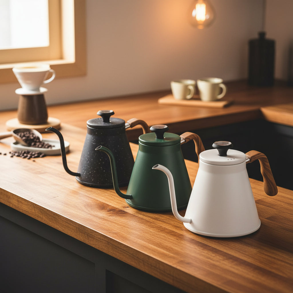 Barista Pour Over Kettle 1.2L with Thermometer – Stainless Steel Gooseneck Coffee Kettle