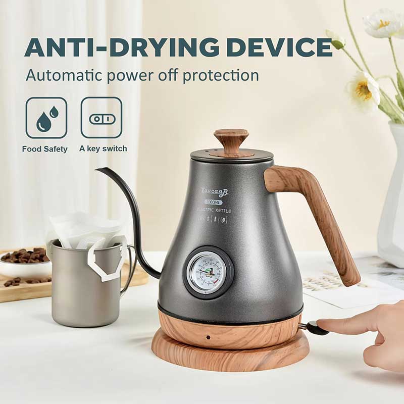 Precision Gooseneck Coffee Kettle 1L – Electric Temperature Control