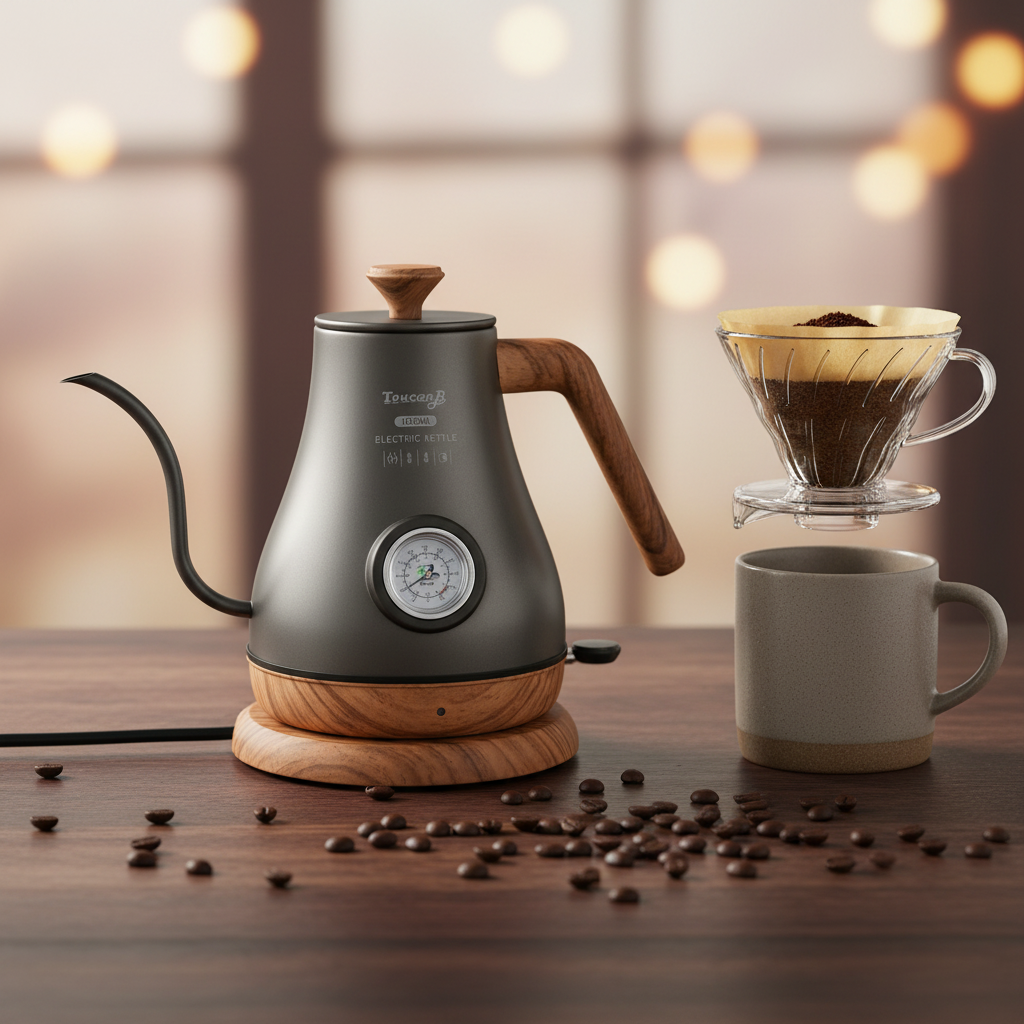 Precision Gooseneck Coffee Kettle 1L – Electric Temperature Control