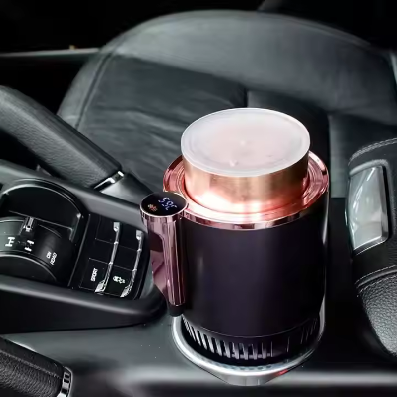 2-in-1 Smart Car Cup Holder – Auto Cooling & Heating with Temperature Display for Coffee, Water, or Milk