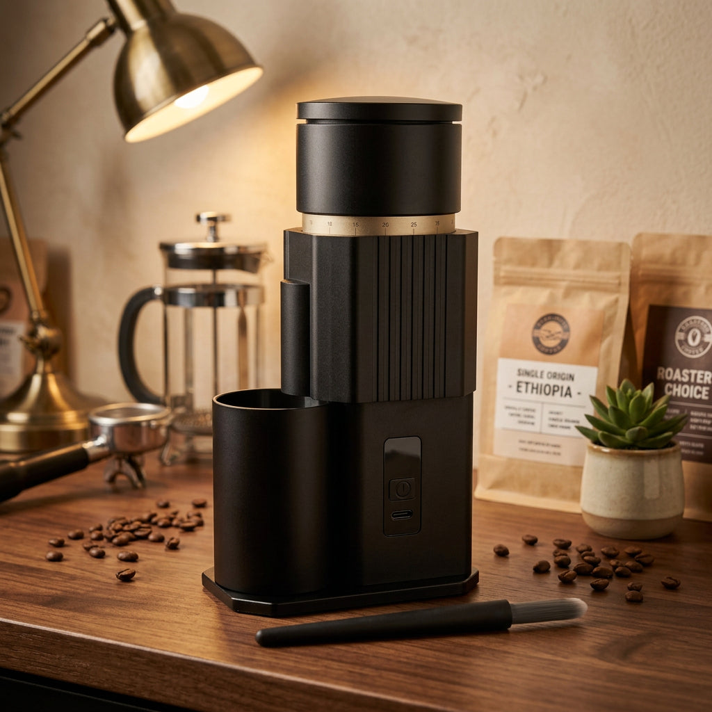 BZ02 One-Touch Portable Coffee Grinder –– 38mm 6-Star SUS420 Conical Burrs