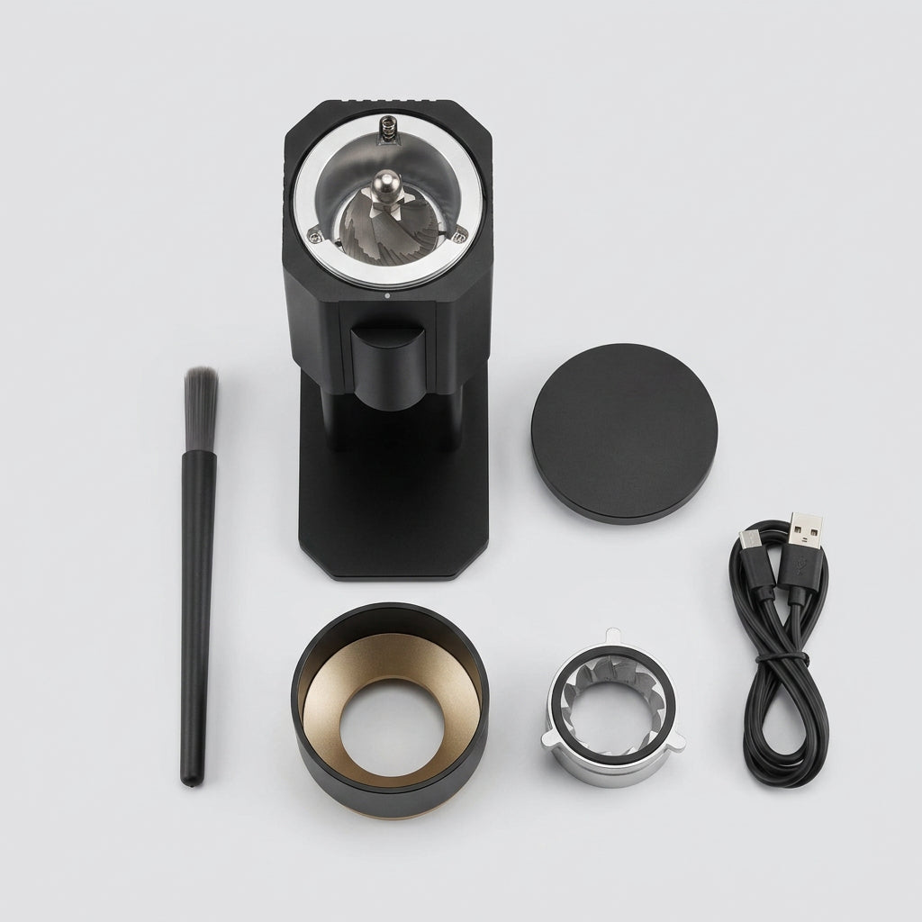 BZ02 One-Touch Portable Coffee Grinder –– 38mm 6-Star SUS420 Conical Burrs