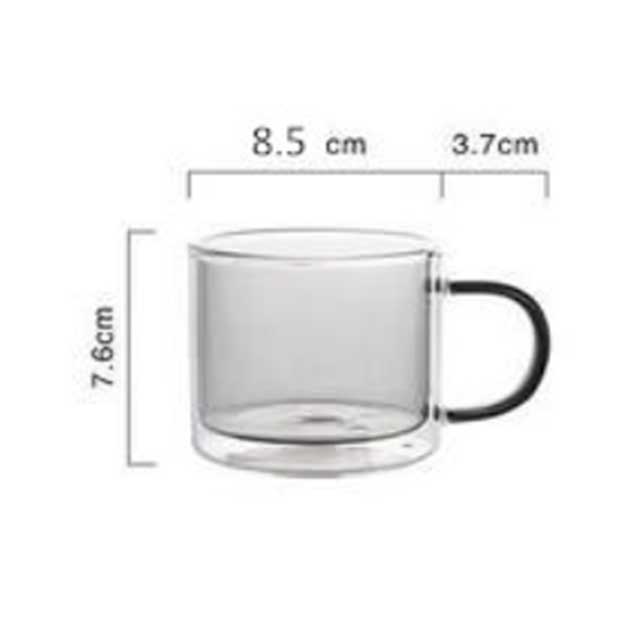 250ml Colorful Double Wall Glass Coffee Mug with Handle – Insulated Borosilicate Cup for Hot & Cold Drinks