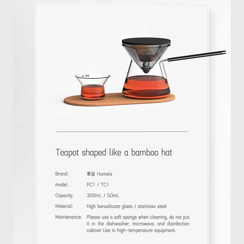300ml Glass Teapot – Precision One-Press Infuser System for Tea & Coffee