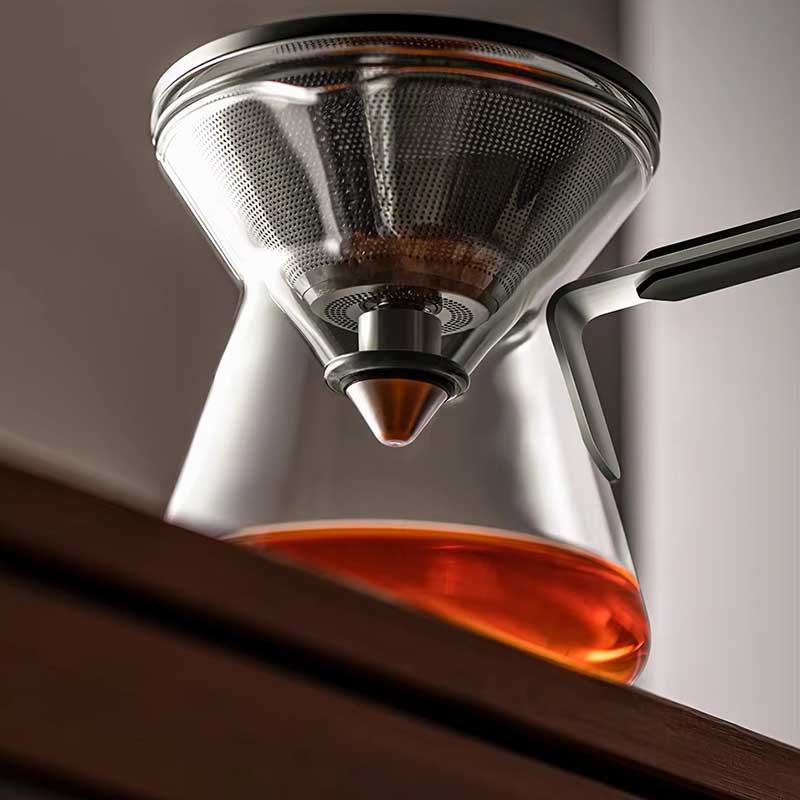 300ml Glass Teapot – Precision One-Press Infuser System for Tea & Coffee
