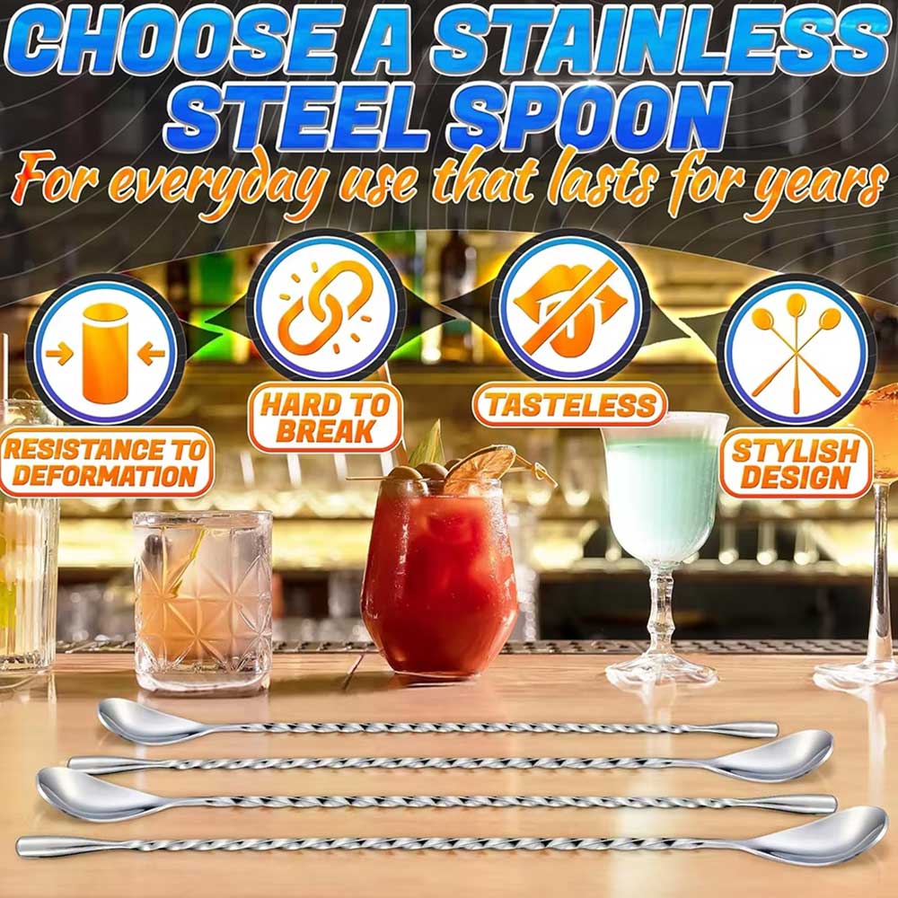30cm Stainless Steel Bar Mixing Spoon