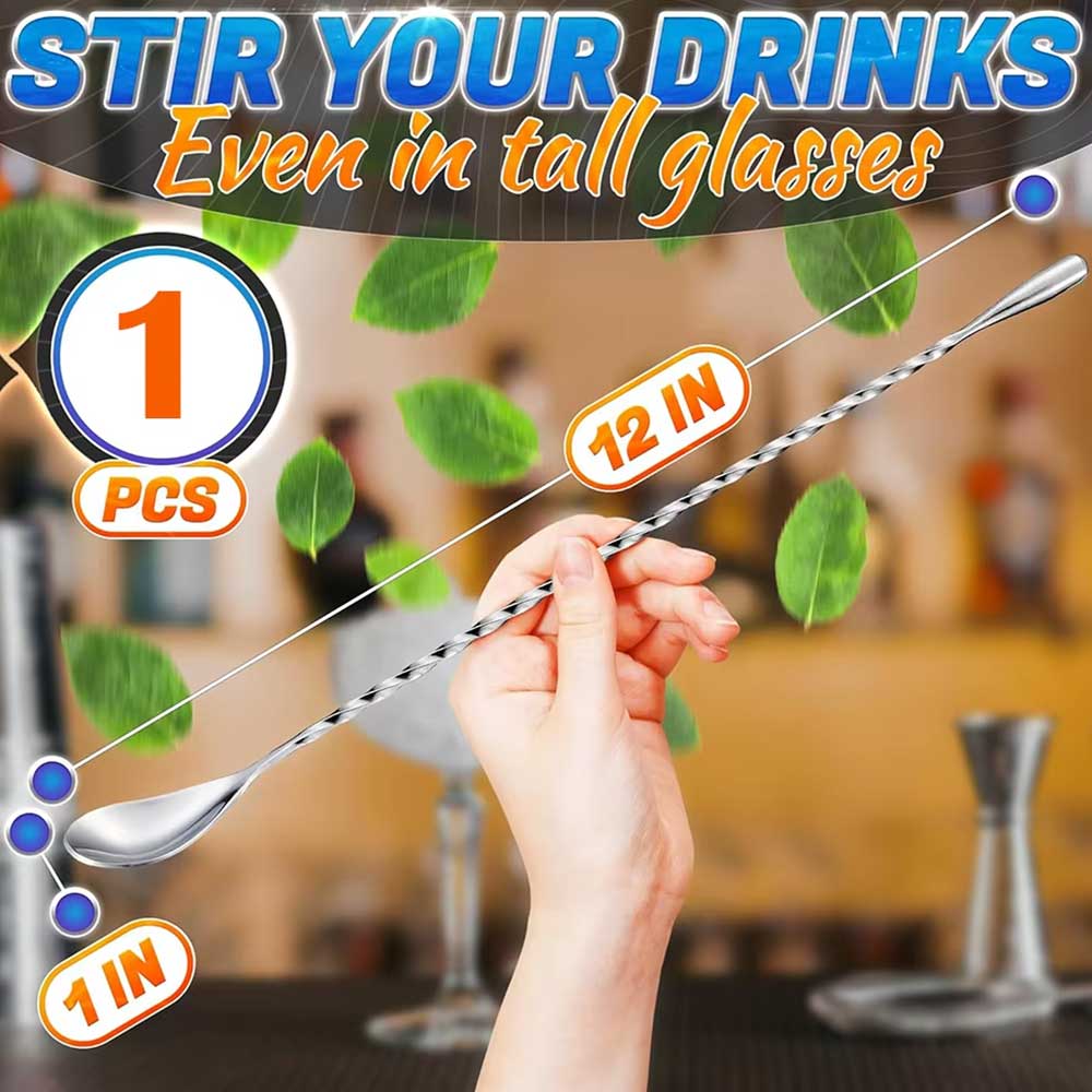 30cm Stainless Steel Bar Mixing Spoon