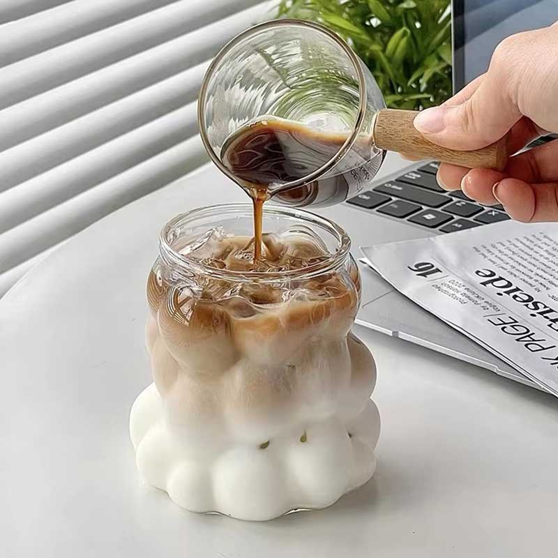 350ml Grape Shaped Irregular Glass Cup – Cute Glass for Milk, Iced Coffee, and Breakfast Drinks