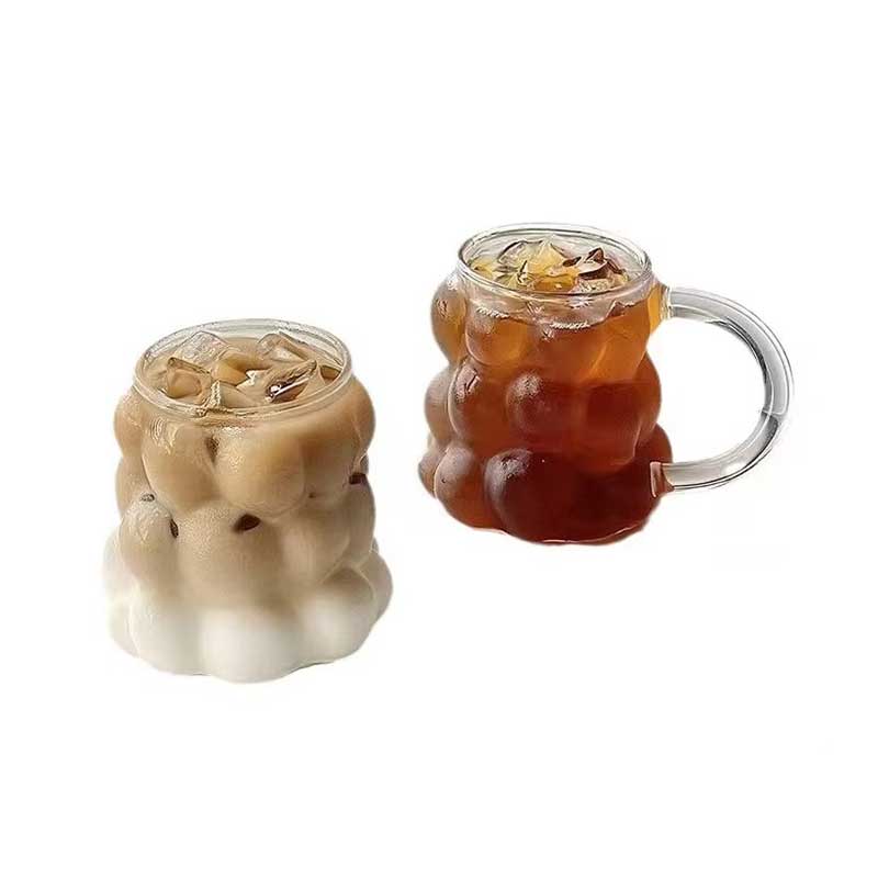350ml Grape Shaped Irregular Glass Cup – Cute Glass for Milk, Iced Coffee, and Breakfast Drinks