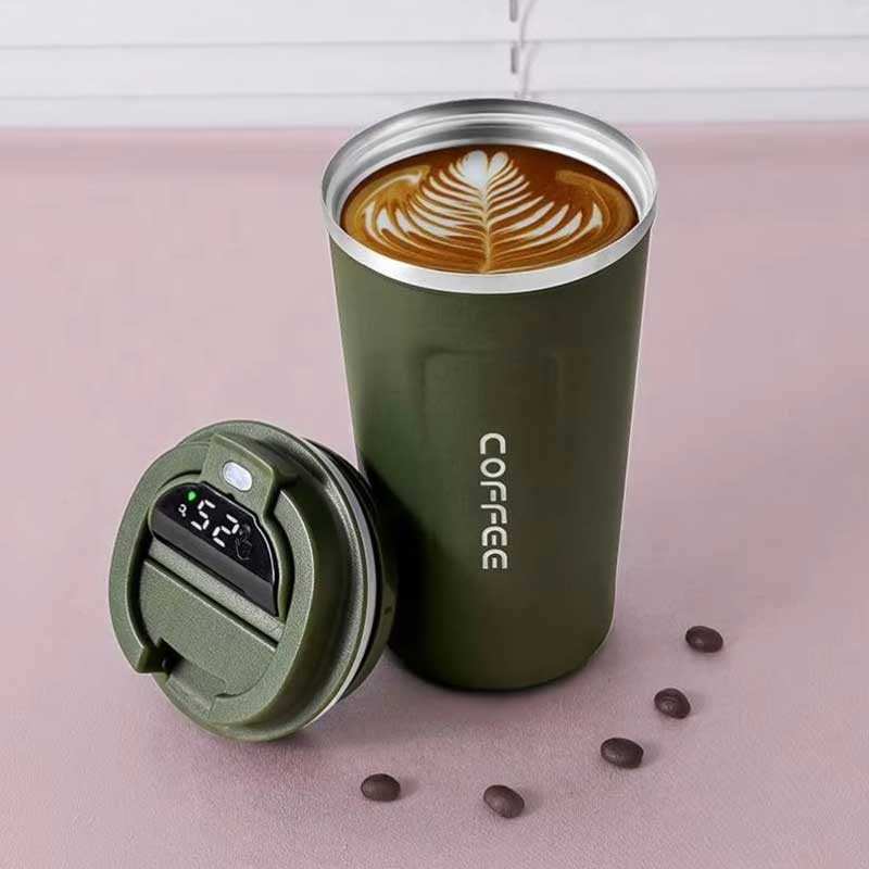 380ml Smart Temperature Display Stainless Steel Double Wall Travel Coffee Vacuum Cup with Lid – Office & Outdoor Thermal Mug