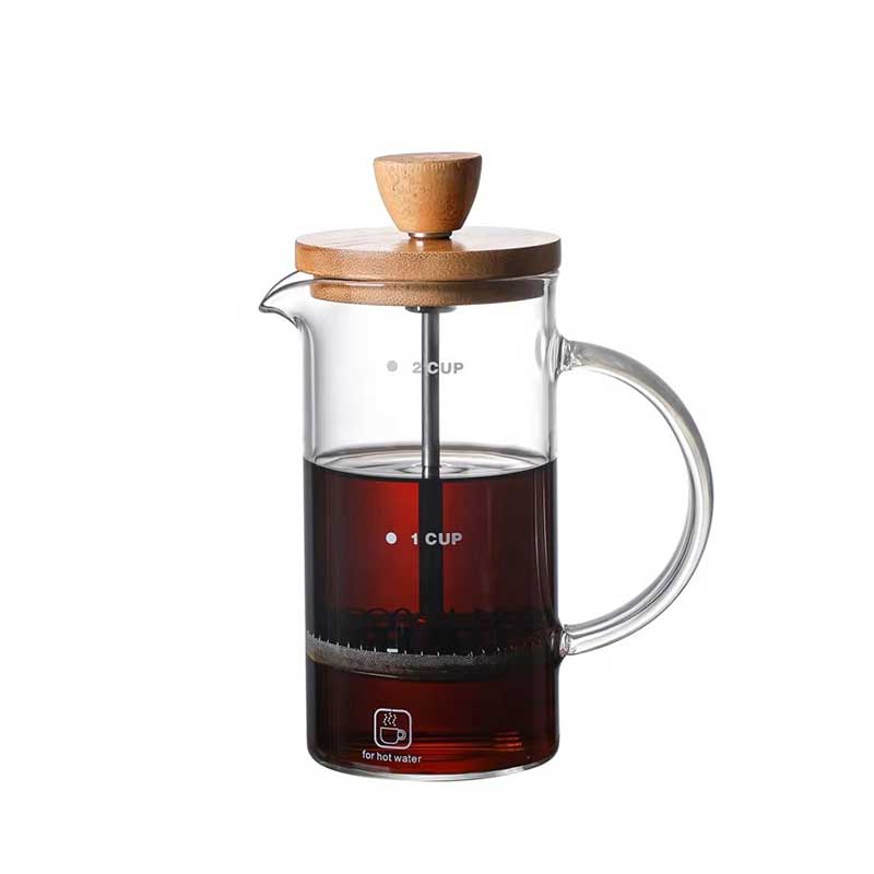 400ml Glass French Press Coffee Maker with Bamboo Lid