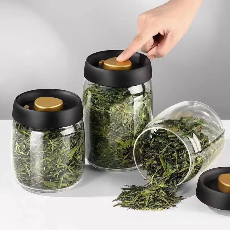 500ml Glass Vacuum Seal Food Storage Jar – Airtight Canister for Coffee Beans and Dry Goods