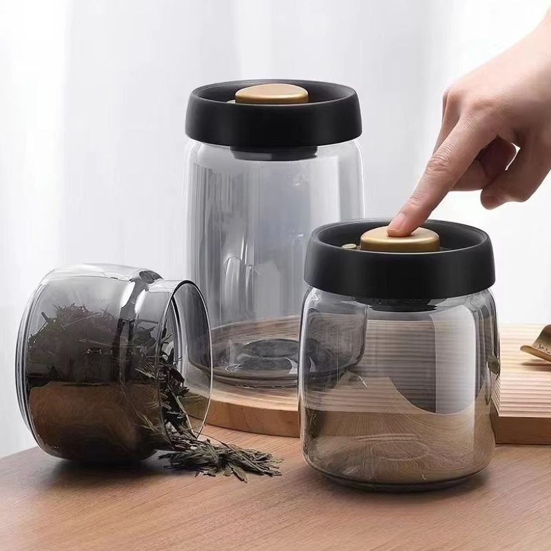 500ml Glass Vacuum Seal Food Storage Jar – Airtight Canister for Coffee Beans and Dry Goods