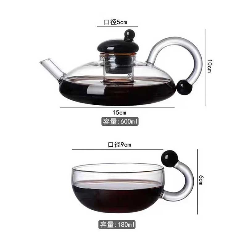 520ml Borosilicate Glass Teapot with Built-in Filter