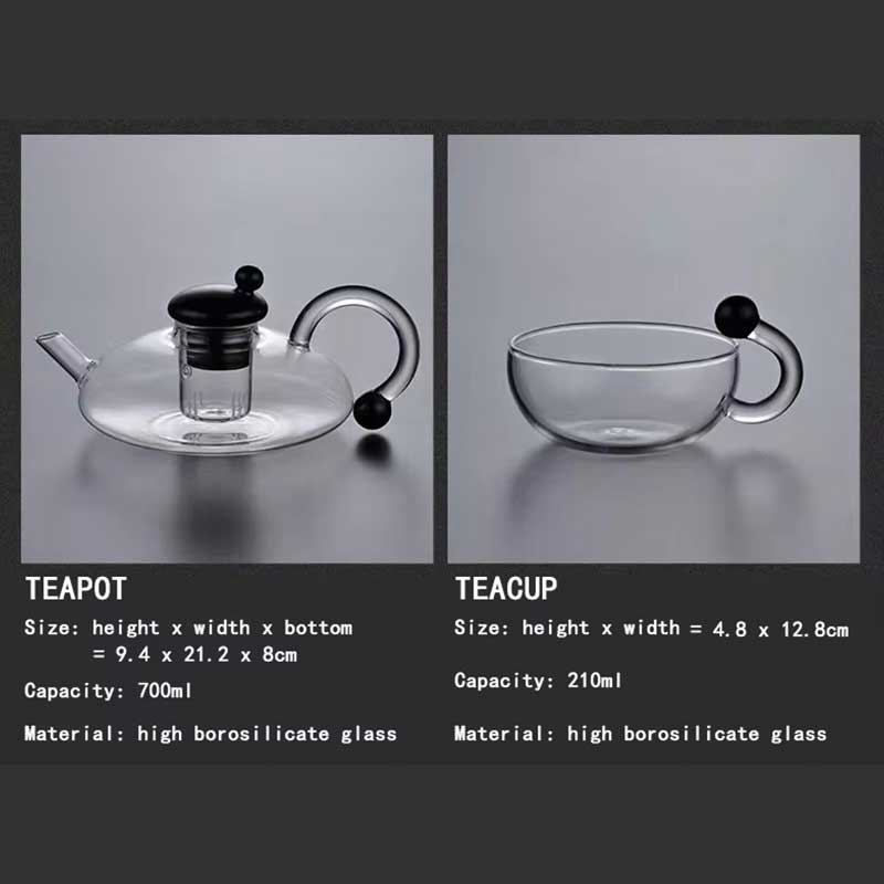 520ml Borosilicate Glass Teapot with Built-in Filter