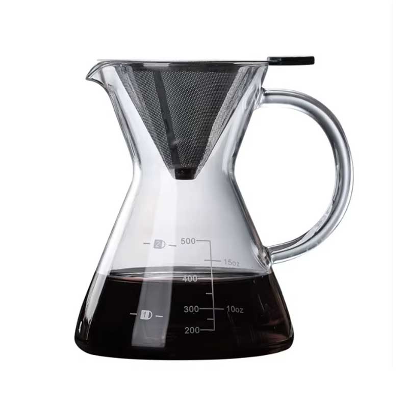 Artisan Glass Pour Over Set – Reusable Steel Filter & Carafe