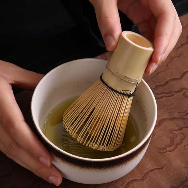 6-Piece Matcha Tea Set with Bowl, Whisk & Sieve - Black