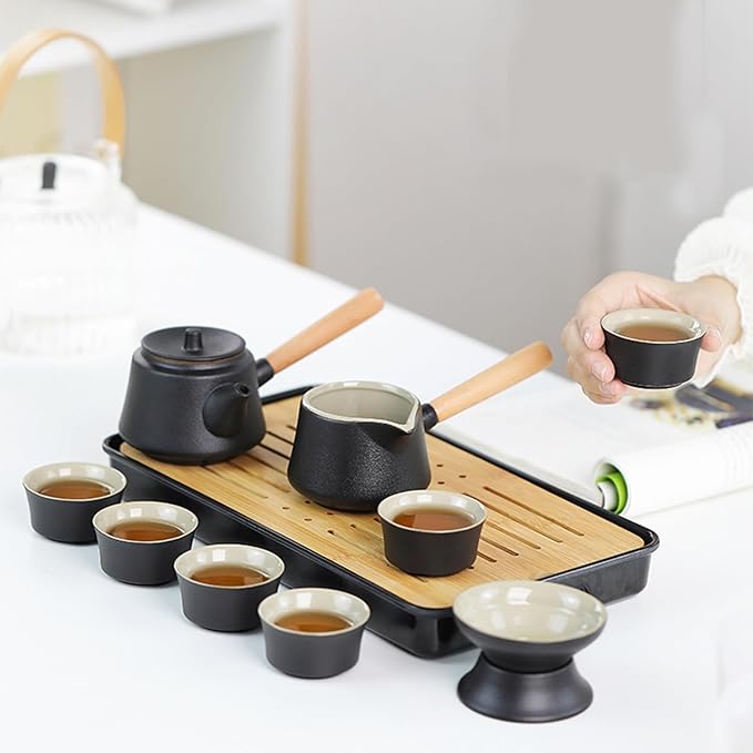 Modern Glazed Ceramic Tea Set – Minimal Porcelain Teapot Set for Elegant Daily Brewing