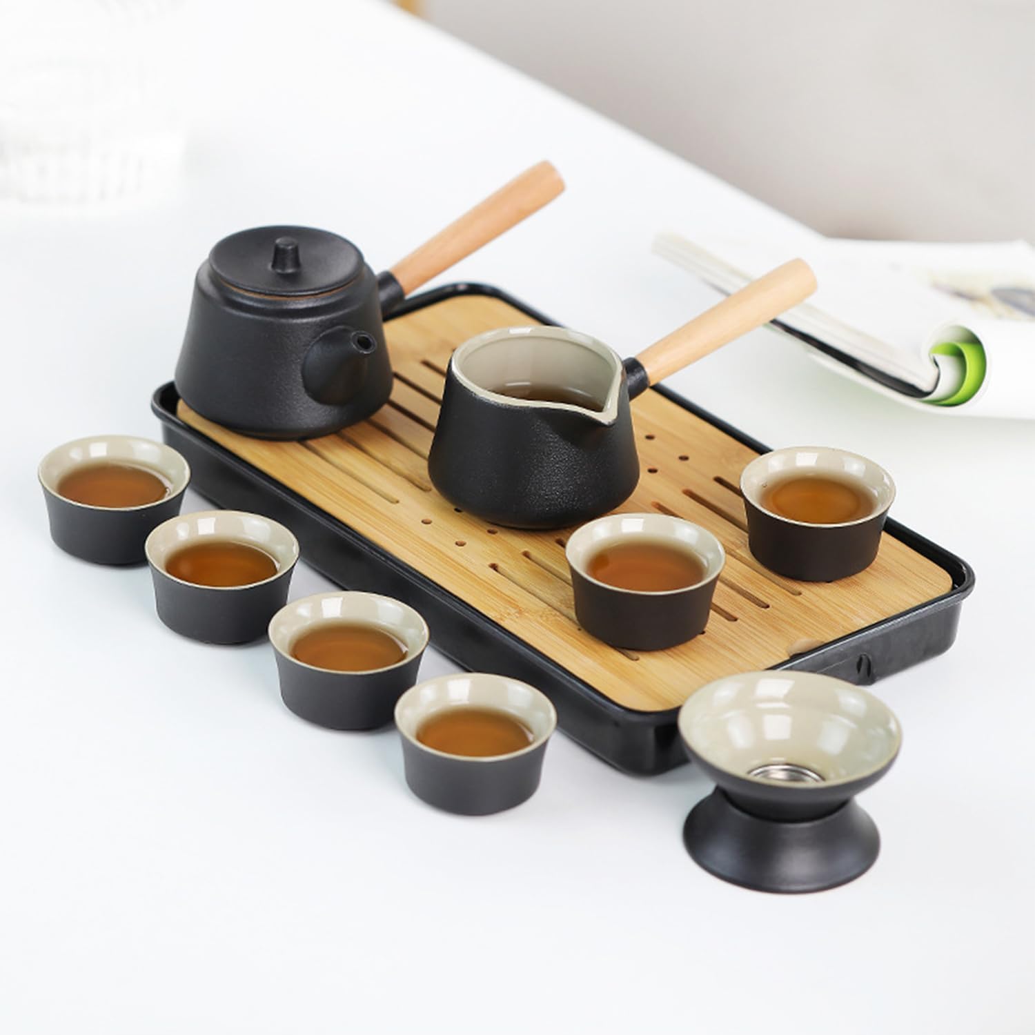 Modern Glazed Ceramic Tea Set – Minimal Porcelain Teapot Set for Elegant Daily Brewing