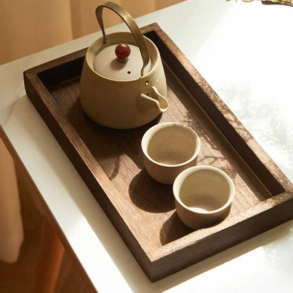 7-Piece Wooden Serving Tray Set with Handles