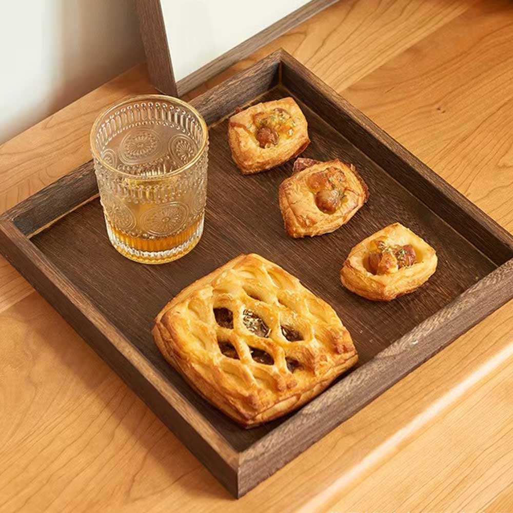 7-Piece Wooden Serving Tray Set with Handles