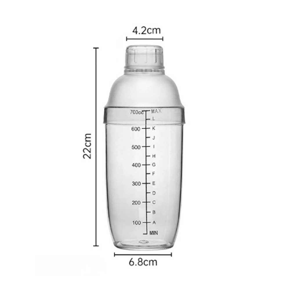 700ml Hand-Press Shaker Cup with Measurement Scale