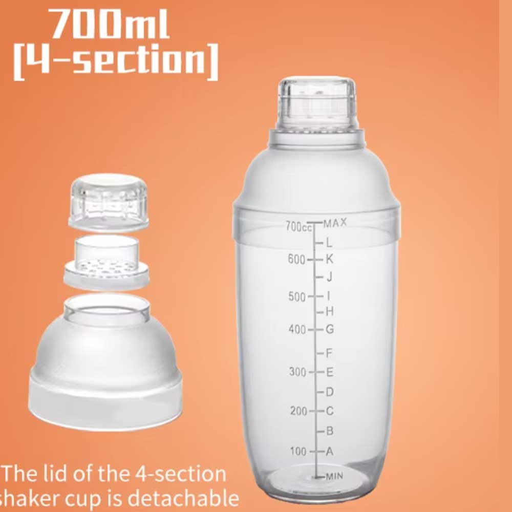 700ml Hand-Press Shaker Cup with Measurement Scale