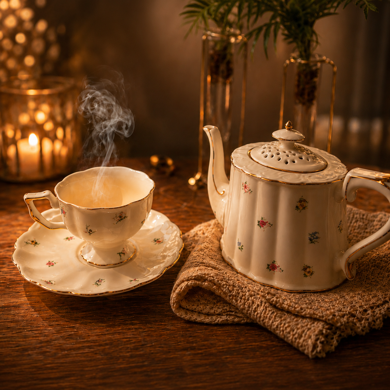 The English Tea Set – 1 Teapot, 4 Cups & 4 Saucers