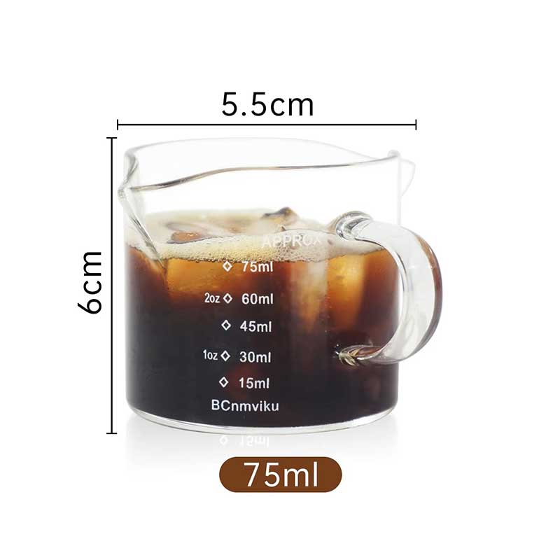 75ML Double Spout Measuring Cup – Clear Glass Measuring Jug for Liquids