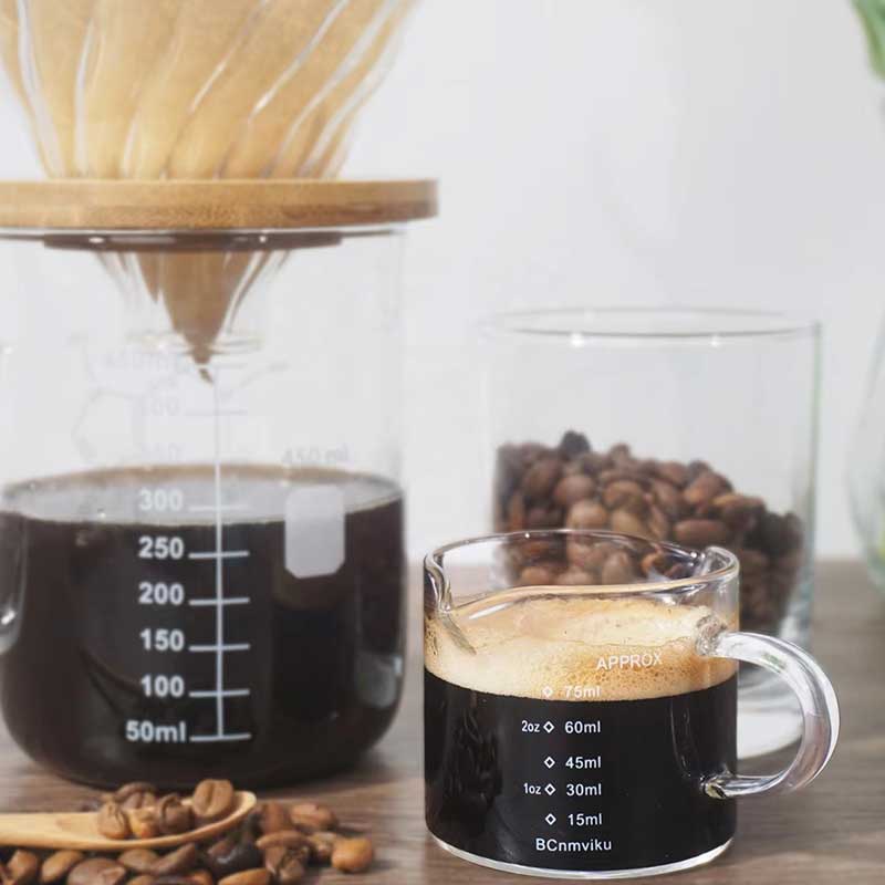 75ML Double Spout Measuring Cup – Clear Glass Measuring Jug for Liquids