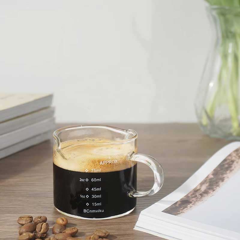75ML Double Spout Measuring Cup – Clear Glass Measuring Jug for Liquids